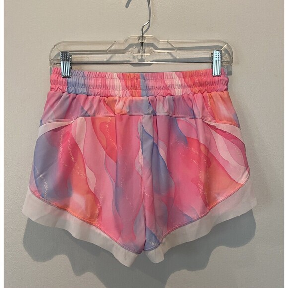 NWT Halara  Drawstring Contrast Mesh 2-in-1 Shorts S 3" Color Print Golden Faith - Picture 5 of 11